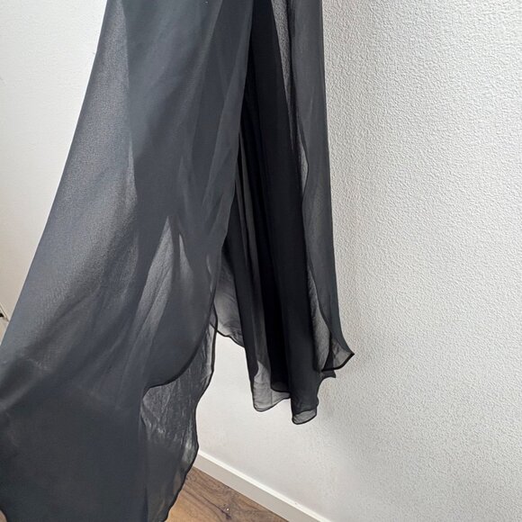 VTG Linea Donatella Small Black Sheer Lace Babydoll Lingerie Halter Nightie - Picture 7 of 9